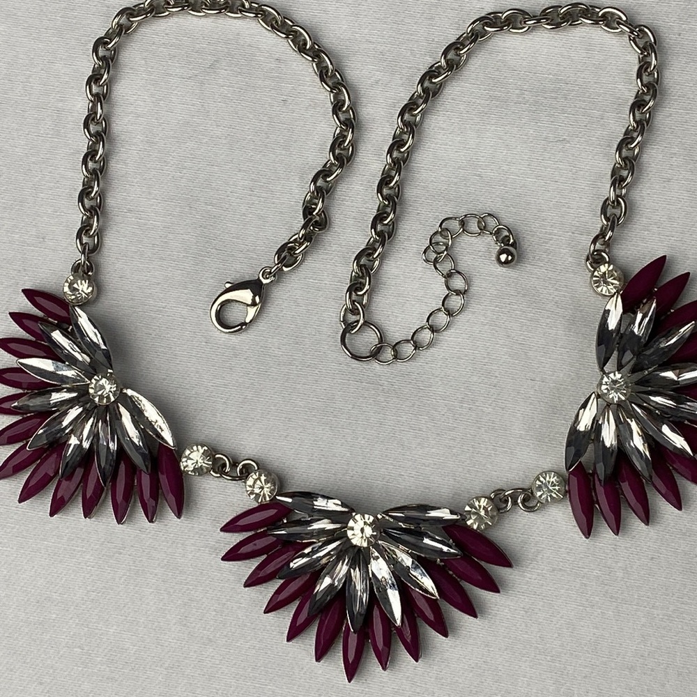 Marquise-cut Rhinestone statement necklace starburst - Picture 13 of 16